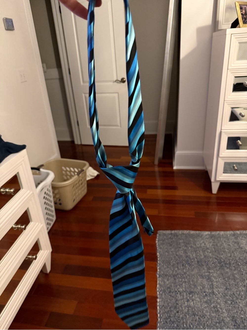 John Ashford Blue Striped Necktie